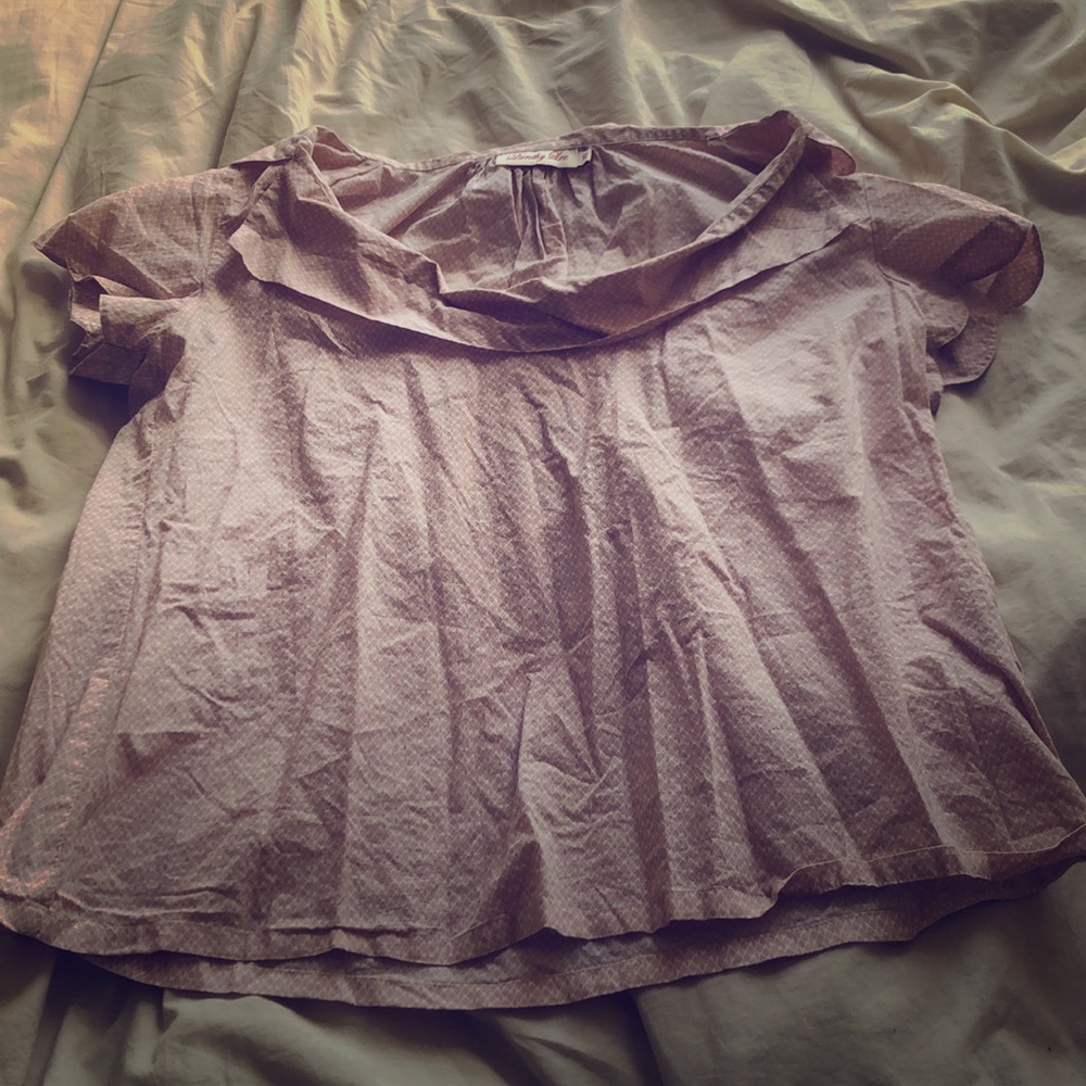 Vintage scalloped edge double folded collar shirt